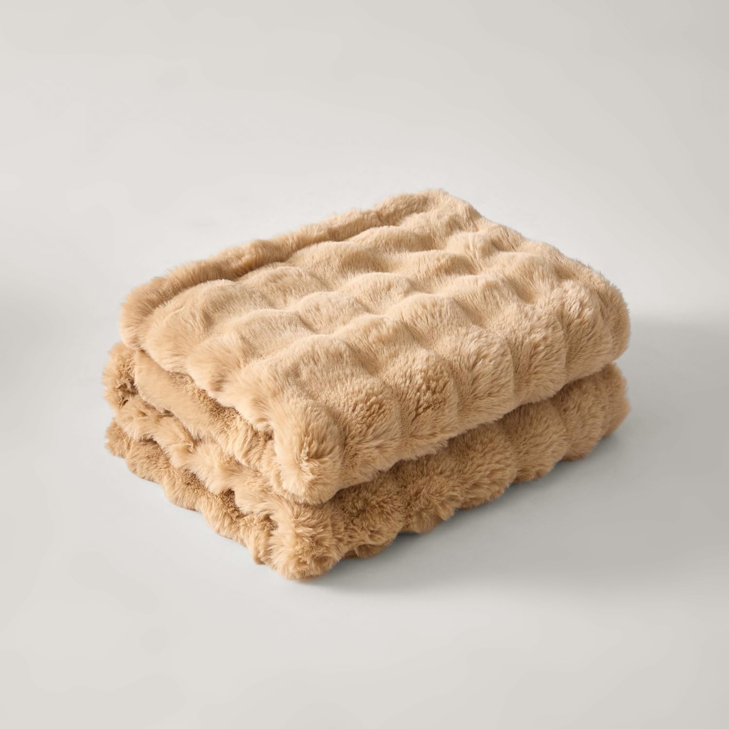Luxus Plüschdecke 150x200 cm Mikrofaser Kuscheldecke Flauschig Warm Pflegeleicht Latte
