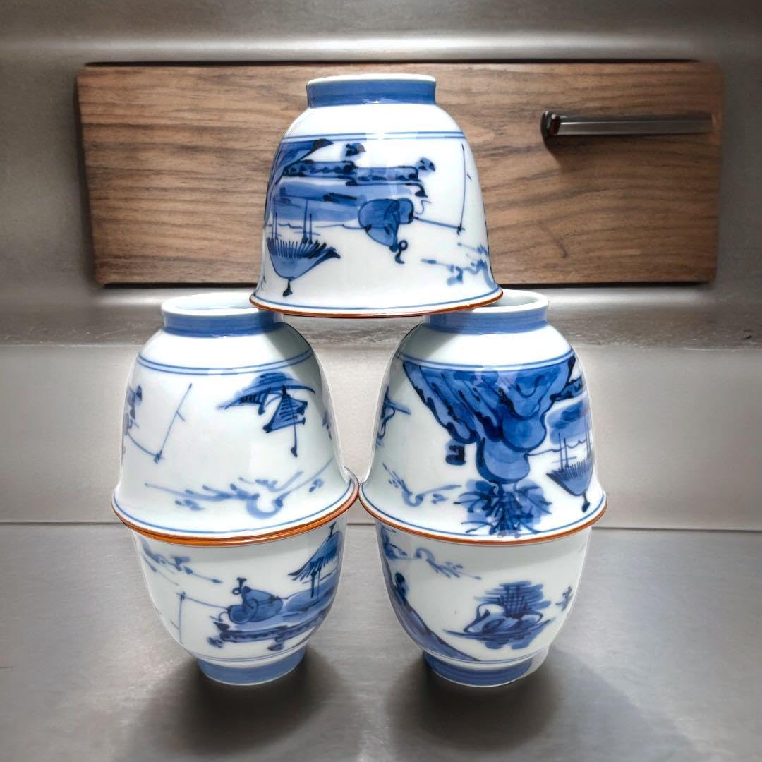 常滑焼 義叟作 伯宝彫り 七福神 急須 湯呑7点セット 茶器 煎茶道具