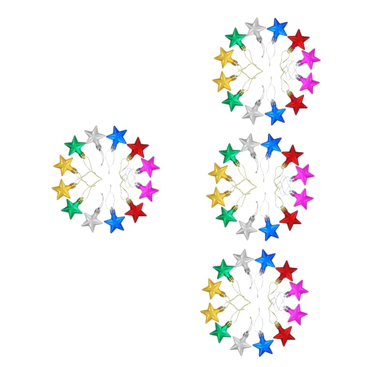 Amosfun 4 Set Di Ornamenti Appesi Per Albero Di Natale Ornamenti A Forma Di Stella Decorazioni Per Albero Di Natale Pendenti Natalizi 12 Pezzi * 4