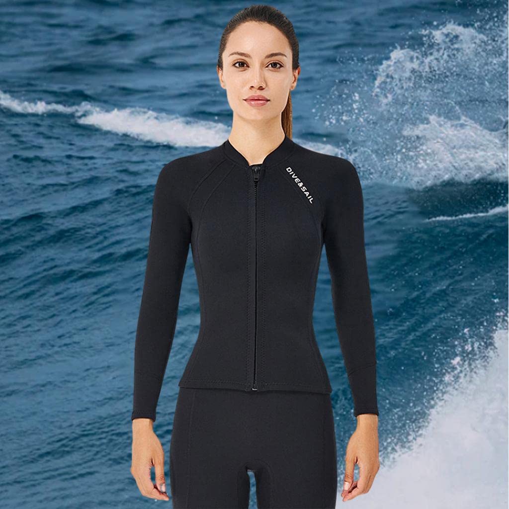Muta Subacquea Neoprene Due Pezzi Tessuto Vellutato Zip Frontale Polsini E Caviglie Resistenti Doppia Protezione Adatta per Immersioni Operazioni