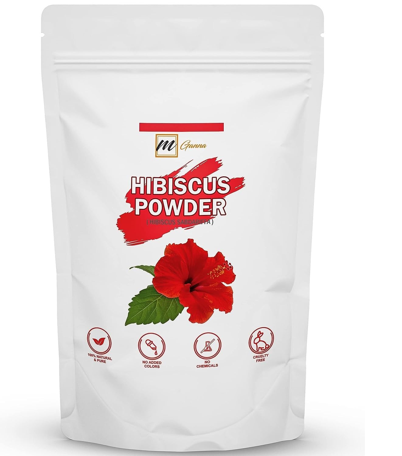 100% Pure & Natural Hibiscus Sabdariffa Flower Powder 0.5 LBS / 227 GMS for Hair, Health & Skin