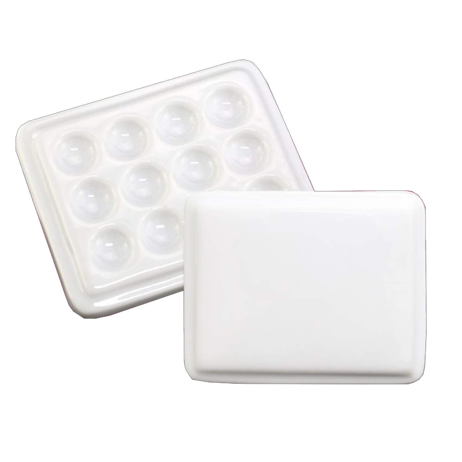 Artists Paint Palettes, Ceramic Watercolor Palette Multicolor For Gouache Oil Painting(12 Holes)