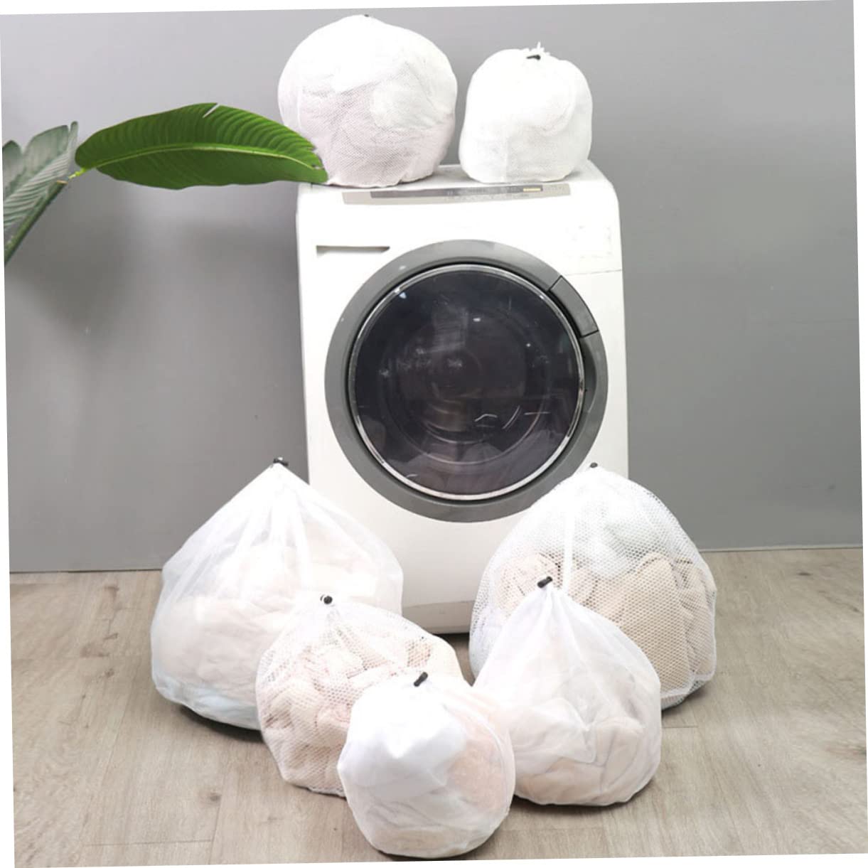 10 Piezas Bolsa de lavandería con cordón Bolsas de lavandería Bolsas de Lavado de Malla Bolsas de Malla Bolsas de Almacenamiento de Ropa de Malla Bolsa Delicada para Lavadora Ropa