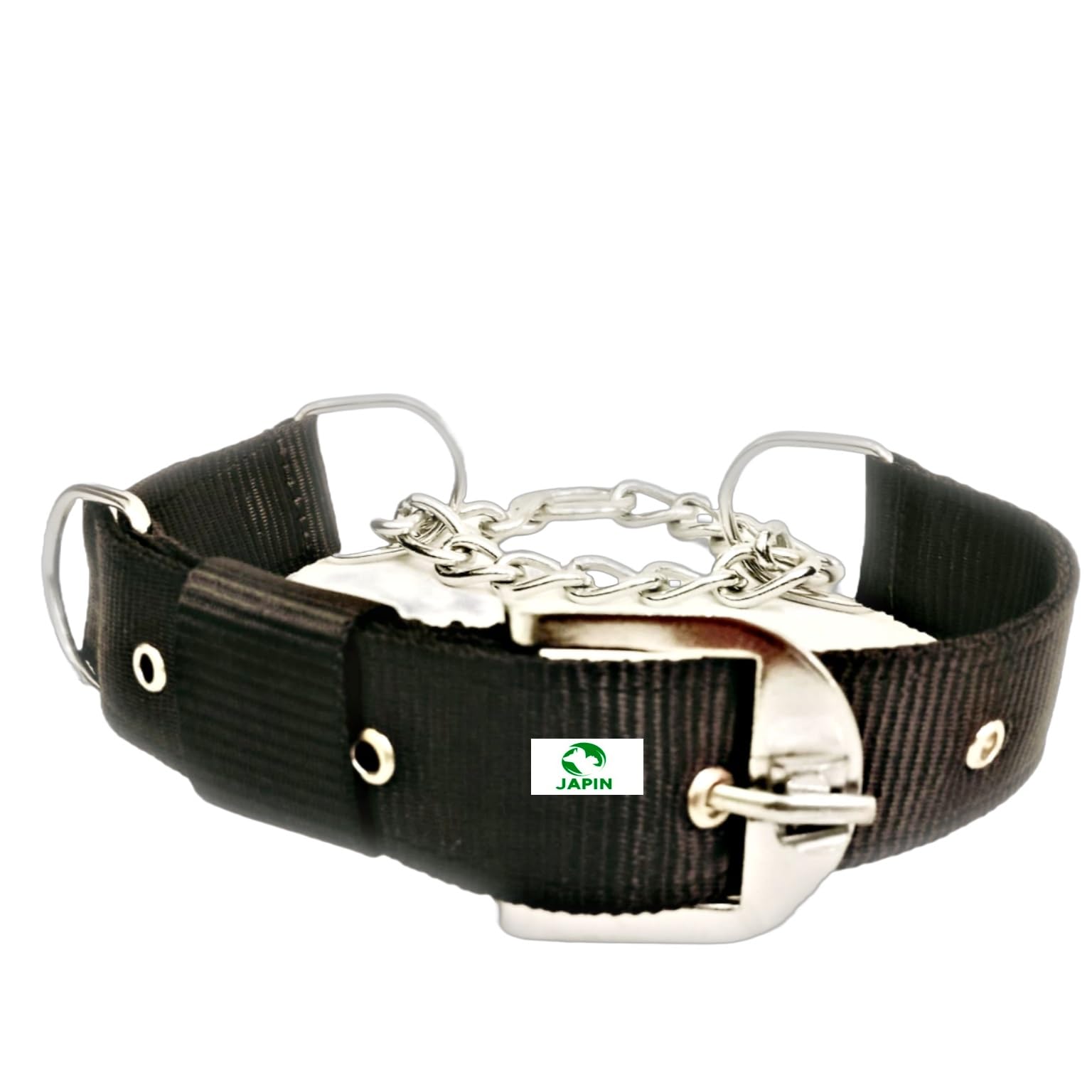 JAPIN Dog Choke Pet Nylon Half Chain Collar Half Choker Metal Dogs Collars Small Medium Size (0.75 Inch) (BLACK) (B0C8ZKC4QJ) Amazon Price History, Amazon Price Tracker