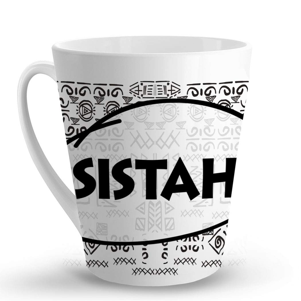 Makoroni - SISTAH Africa African - 12 Oz. Unique Ceramic Coffee Cup, LATTE MUG