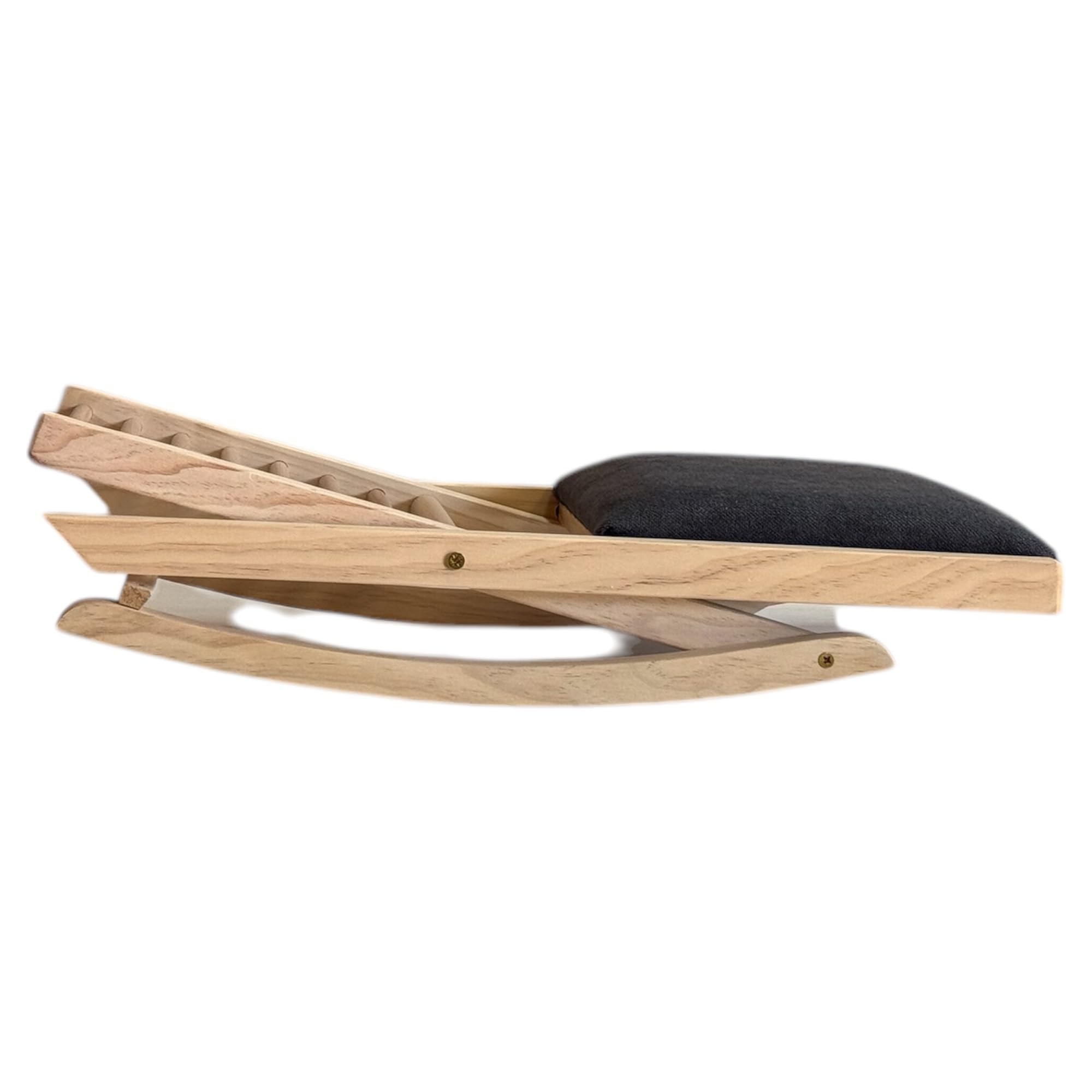Sueña y Desacansa Reposapies Plegable Balancín de Madera de Pino y Fabricación Artesanal (Gris)