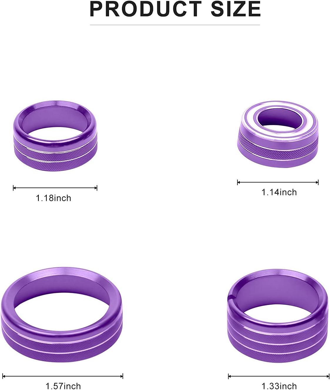 JeCar Center Console Switch Button Trim Air Conditioner Control Knob Cover for Chevy Silverado & GMC Sierra 2014-2018, Purple