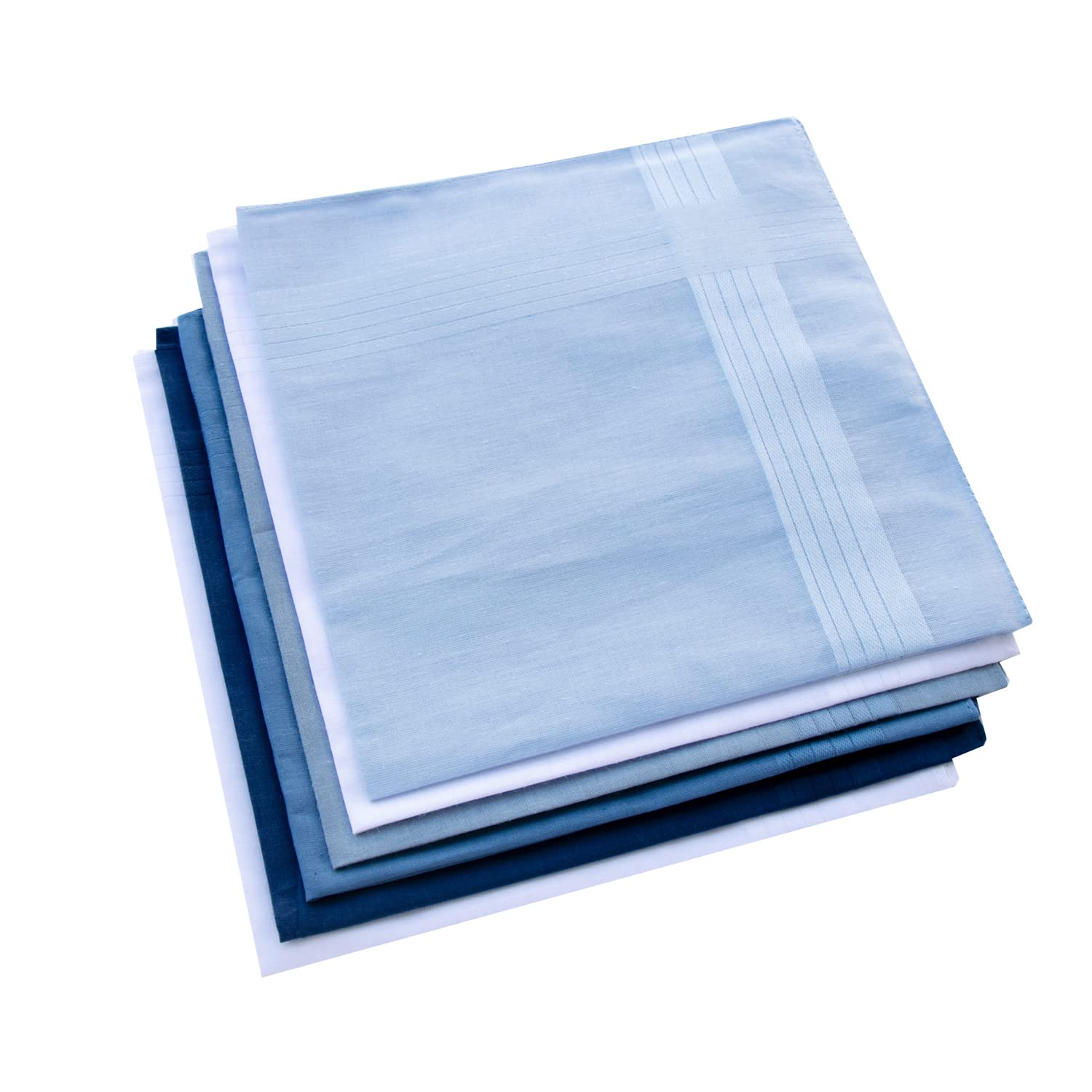 Mzliu Men's Zw-Colored 6Pcs A Pure Cotton Handkerchief White Hankies, One Size
