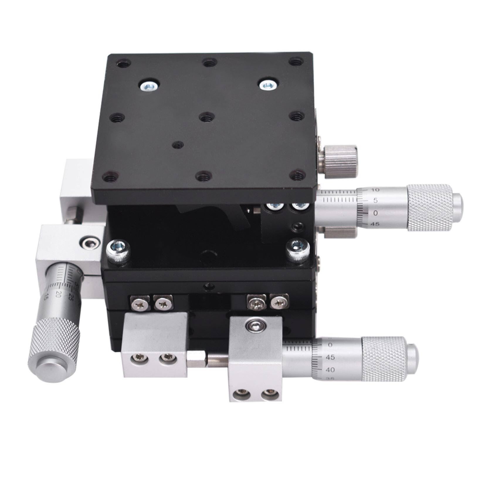 MYXJGNAIY Axyz 3 Axis Linear Stage, Manual Linear Positioning Stage Trimming Platform Bearing Tuning Sliding Table 60x60mm