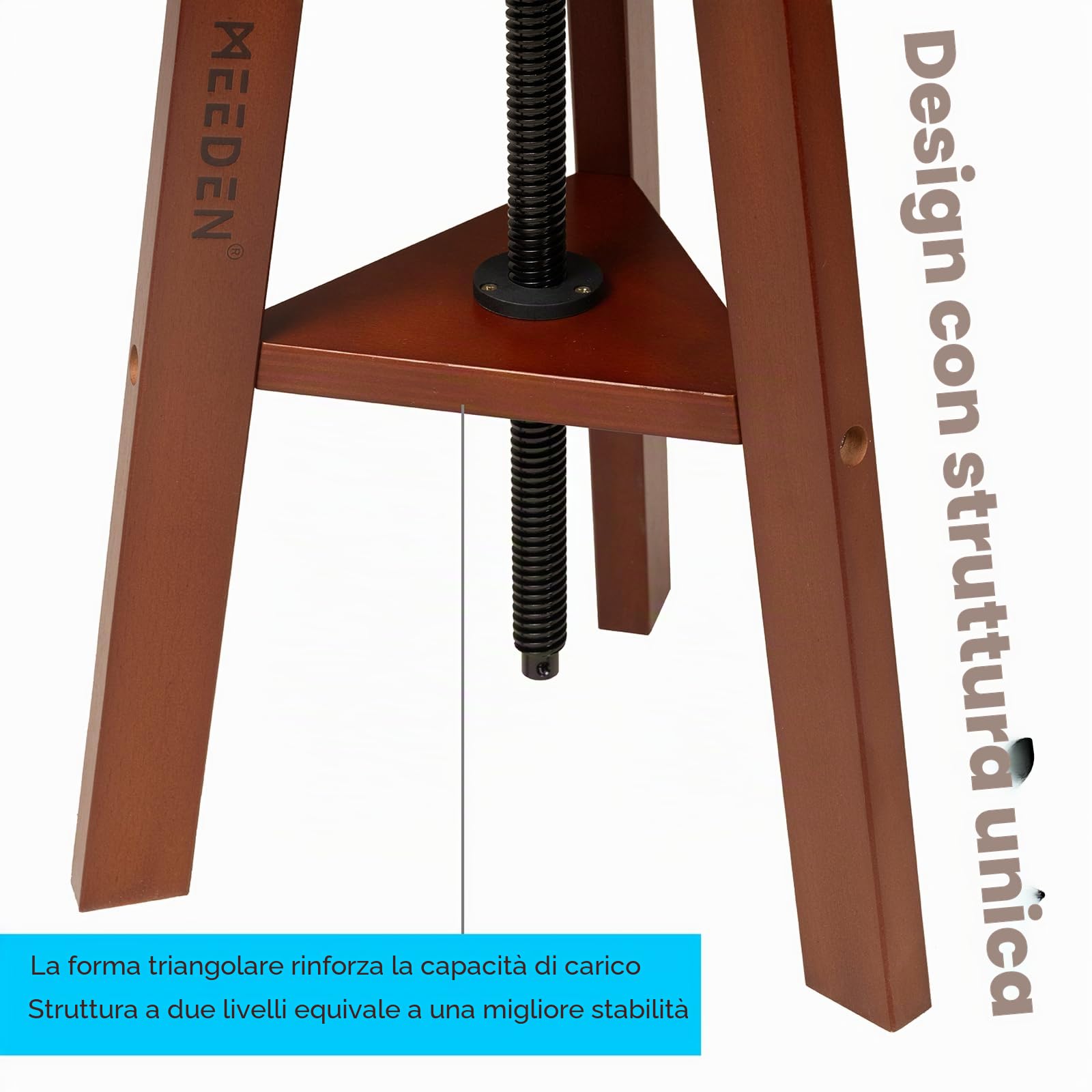 MEEDEN Sgabello da Disegno in Legno con Altezza Regolabile,Artisti Sgabello,Sgabello da Studio Ufficio,Fino a 220 Libbre,Legno di Faggio Tedesco,Perfetto per Studio di Artisti,Uso domestico,Cucina,Bar