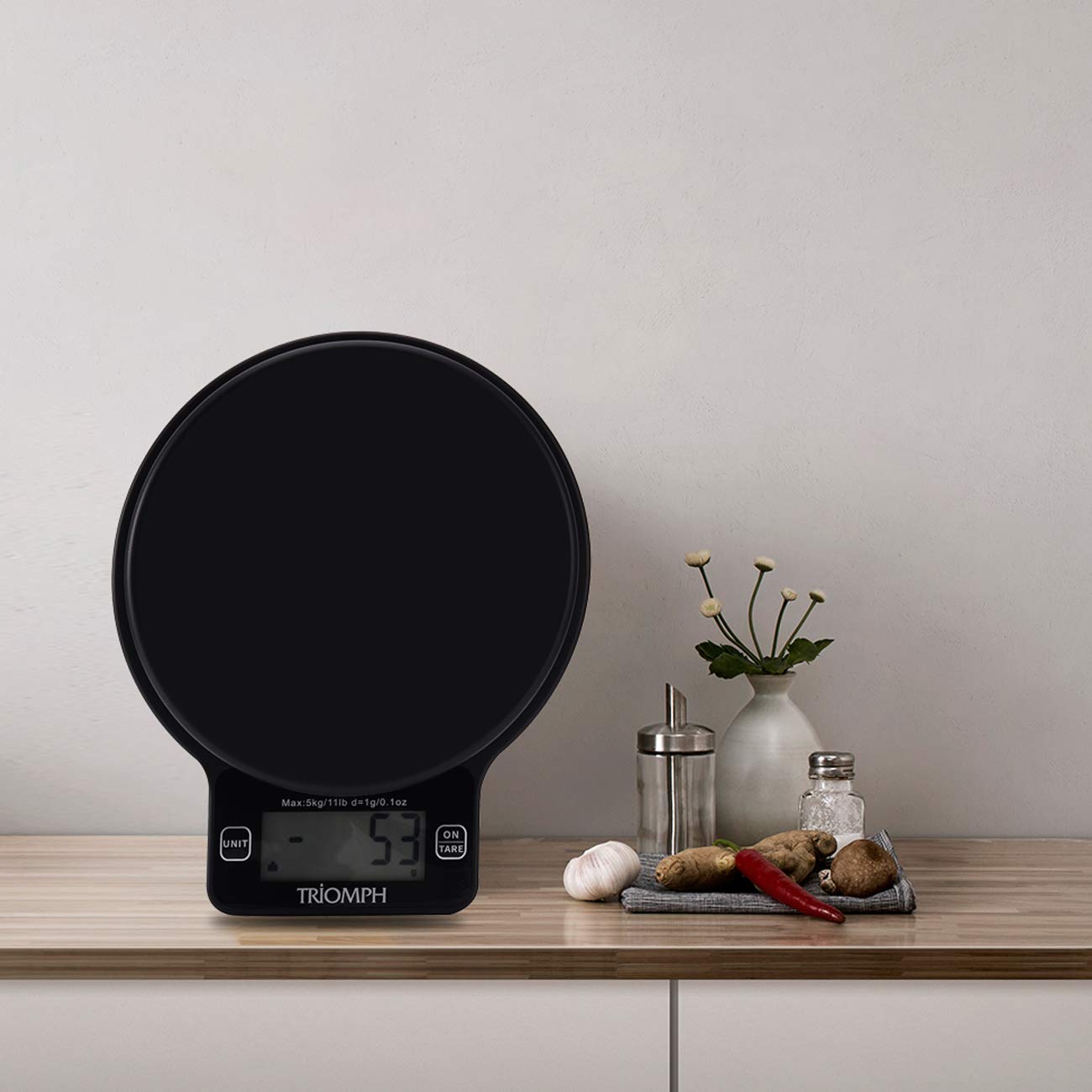 Limited Discount Triomph Digital Kitchen Scale, High Accuracy Multifunction Food Scale, Cooking Scale with 0.1oz/ 1 g Increment, 11 lb/5 kg Capacity, Black ( Batteries Included) One-Day Sale: Up to 60% Off Triomph Digital Kitchen Scale, High Accuracy Multifunction Food Scale, Cooking Scale with 0.1oz/ 1 g Increment, 11 lb/5 kg Capacity, Black ( Batteries Included)