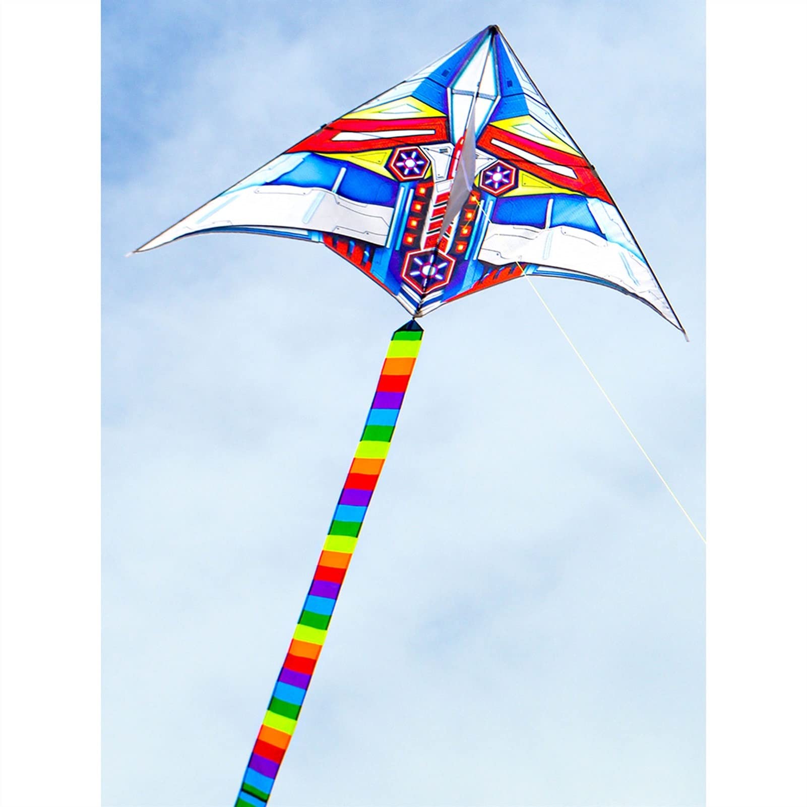 Cometa para niños, juego de cometas mecánicas de avión, cometas para adultos, cometa fácil de volar, 400 m, línea de cometa para deportes al aire libre, cometa de cola larga, cometa colorida