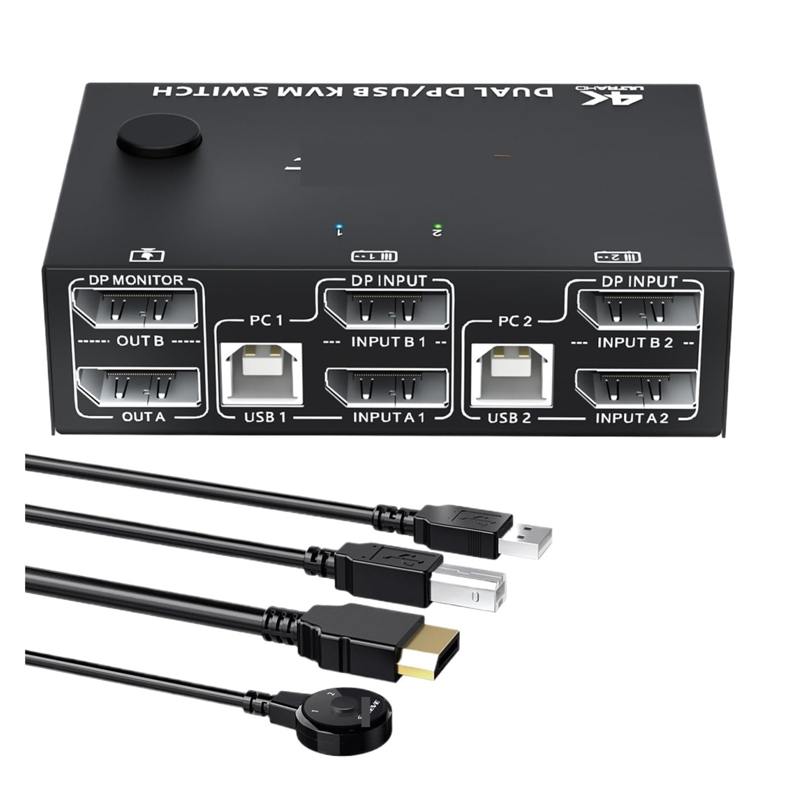 8K 4K Dual Monitor KVM Switch,Displayport 1.4 2 Monitors Computers Supper 8K@30Hz 4K@144Hz Share USB .0 Devices-image-16
