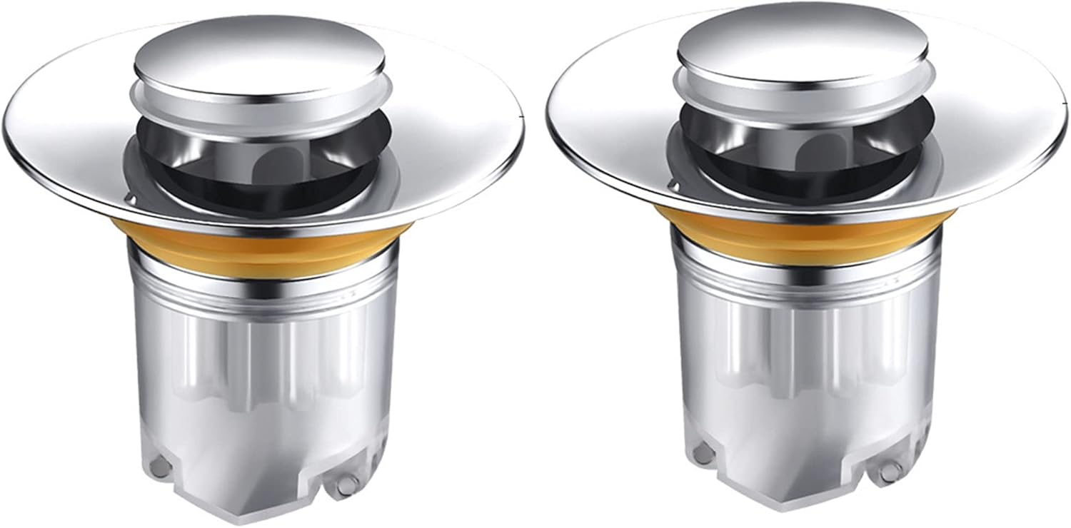 XFLYP 2PCS Sink Plugs Pop Up Universal Sink Drain Push Type Bathroom
