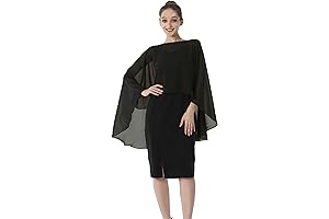 Black Capes for Women: Sheer Chiffon Capelets and Flowy Long Ponchos in Plus Sizes