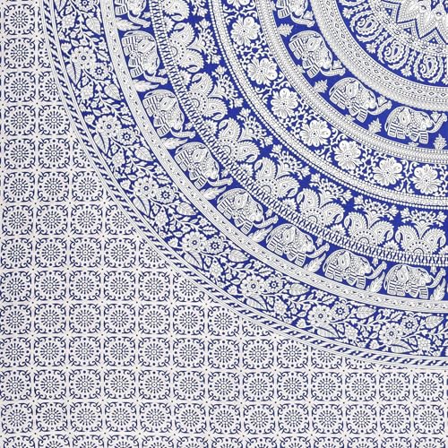 Image of Opulent Collection Double Bedsheet with 2 Pillow Cover | 100% Cotton Bedsheets for Double Bed | Handloom Bedsheet | Size 86x90 inches | King Size (90X102 Inches) (Blueberry, King)