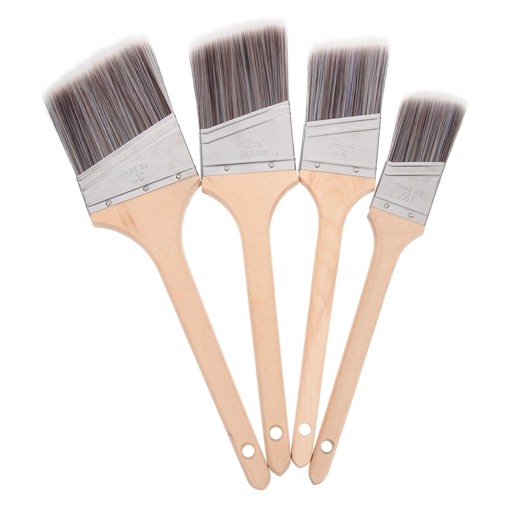 Pennelli per Dipingere Manico in Legno, 4 Pezzi per Pittura