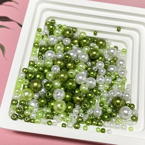 Miniatura 2 de Cuentas de perlas mixtas de 30 a 0.315 in, perlas redondas sueltas de satén, cuentas de plástico para hacer joyas, aretes, pulseras, collares,