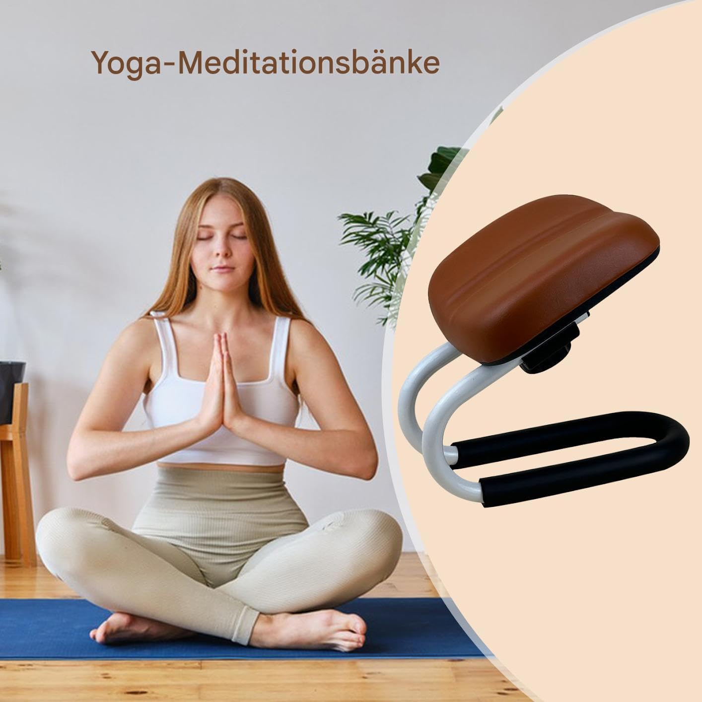 Generisch Gebets- und Meditationsbank rutschfeste Beinhülle Tragbarer Stuhl | Kniebank Tragbares Yoga-Stuhl Zubehör, Geeignet Für Das Eigene Yoga-Studio Zu Hause Und Für Entspannungsübungen