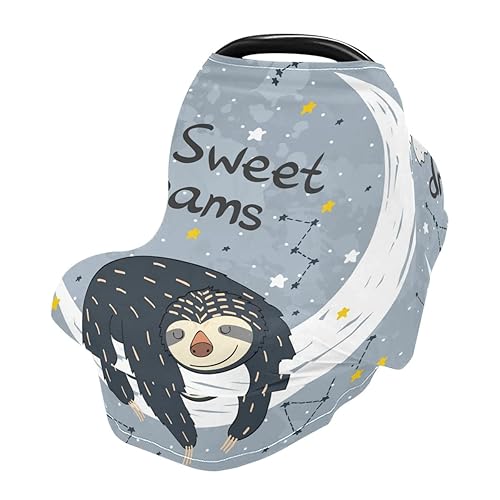 Miniatura 17 de Cubierta de lactancia lindo bosque, animales, árboles, setas, bayas, lactancia materna, toldo suave para asiento de automóvil, cubierta de toldo