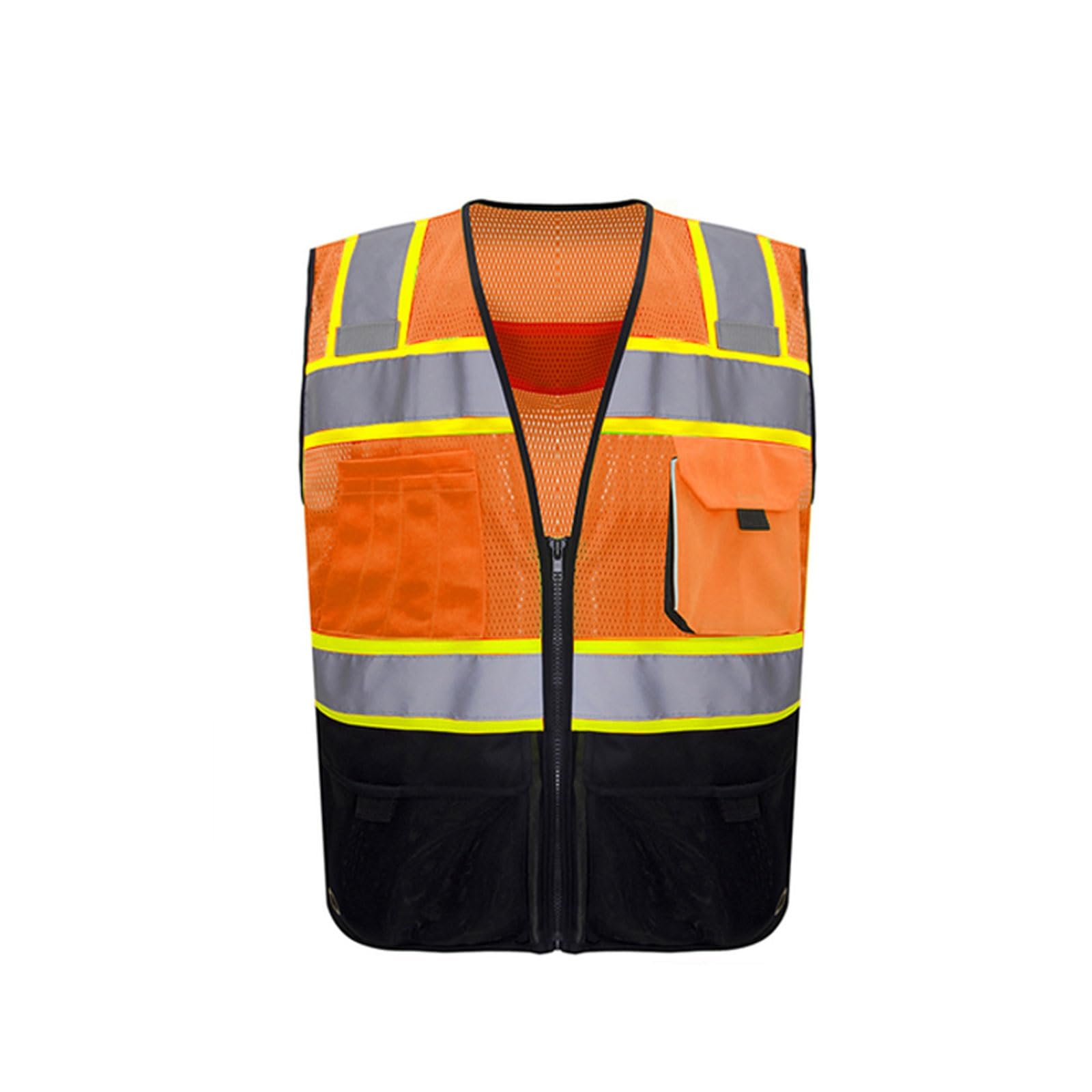 esmen Chaleco reflectante de malla de alta visibilidad, chaleco de seguridad con cremallera y múltiples bolsillos for ropa de trabajo for hombres y mujeres, equipo reflectante duradero.