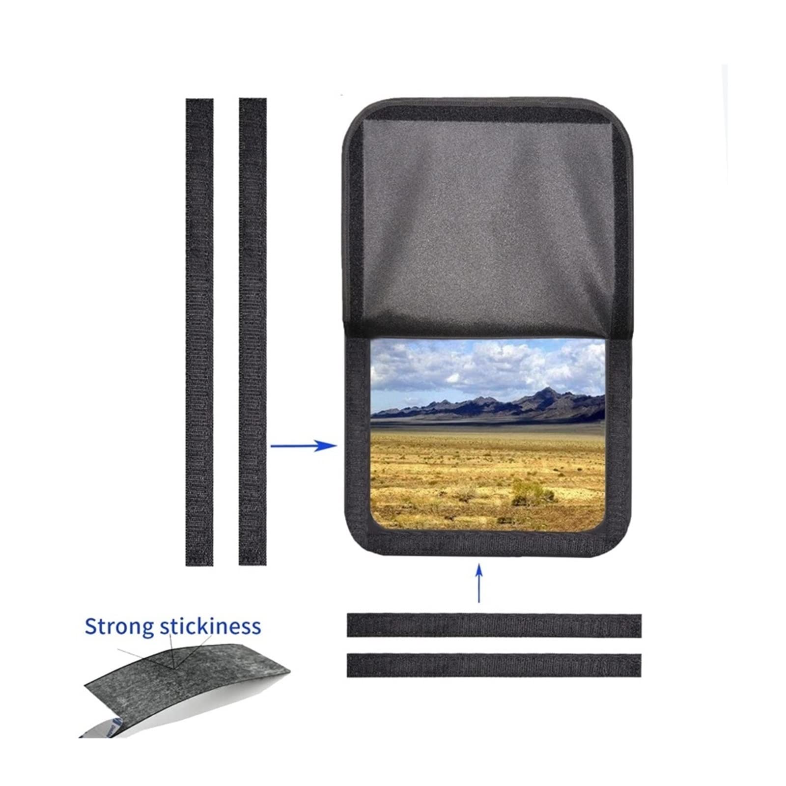 1pc Noir RV Porte et fenêtre Ombre Couverture 64x41cm RV Rideau occultant