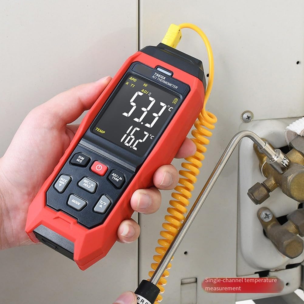 Digitales Thermoelement-Thermometer, 4-K, Typ K/J/T mit 5000 Datenspeicher, USB-PC-Anschluss für industrielle Labor, HVAC-Tests
