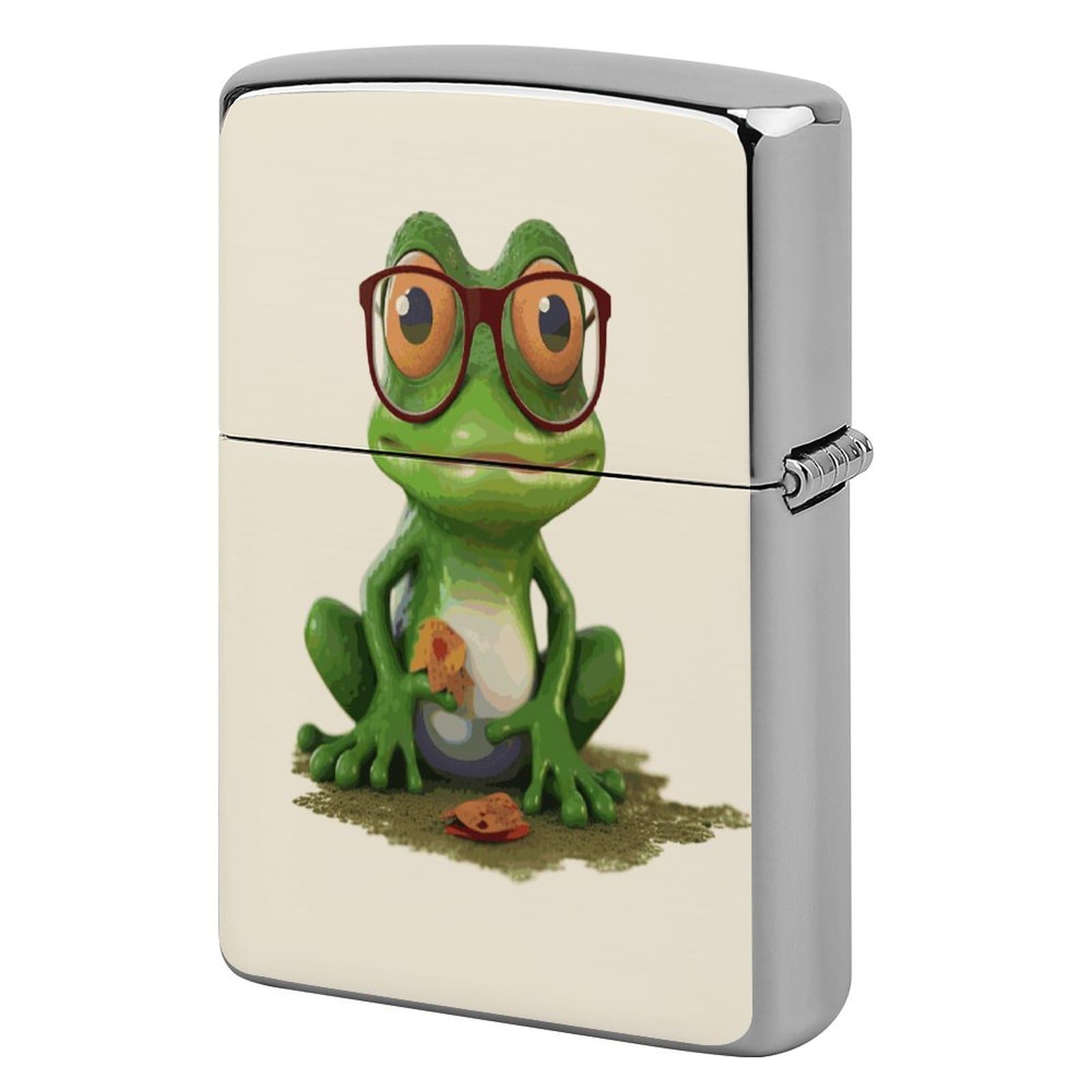 Fekiloot Style Frog Wearing Glasses Lighter Case Cover Lighter Holder
