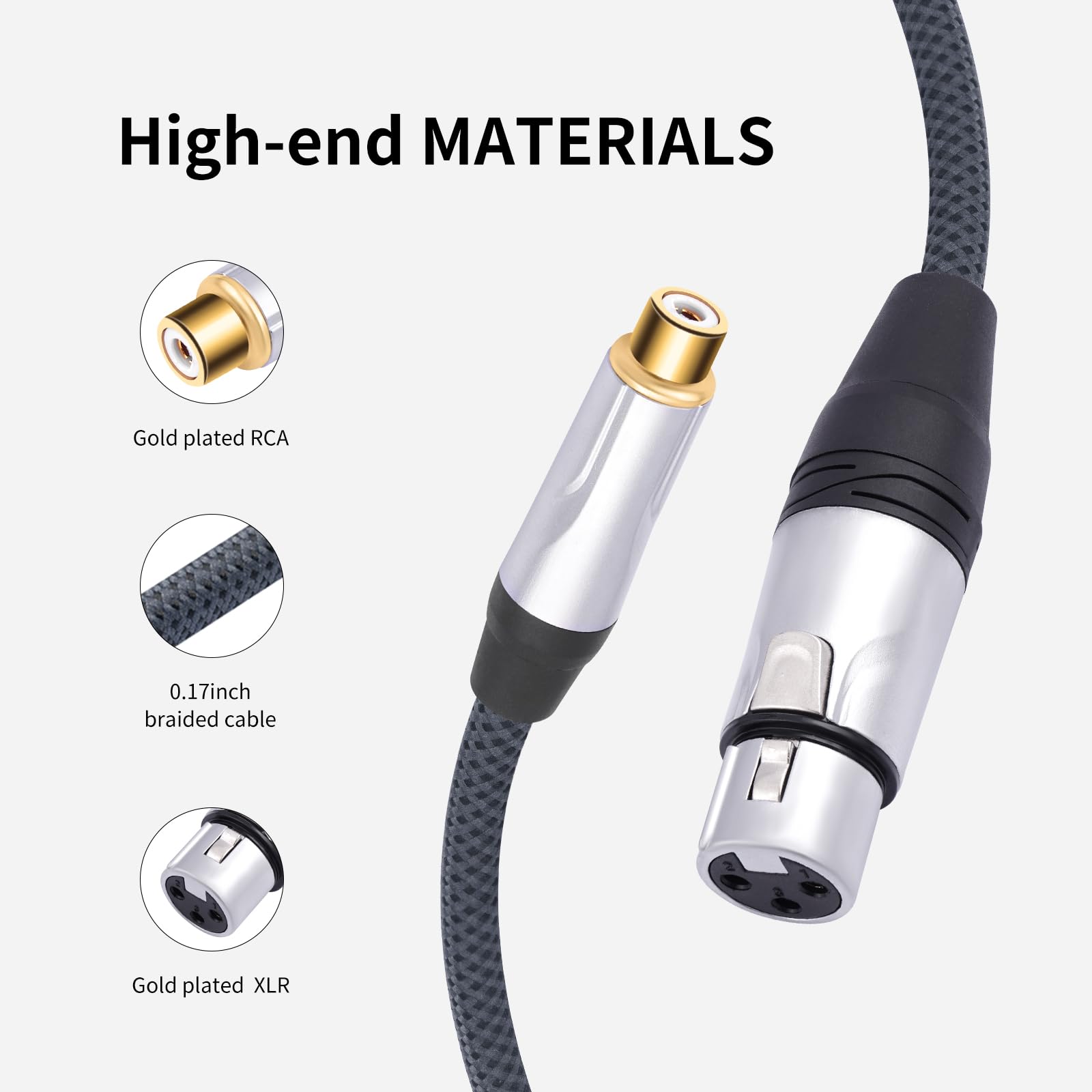 2 sztuki, kabel RCA żeński na 3-pinowy XLR żeński zbalansowany do niezrównoważonego kabla audio; zbalansowany kabel XLR Famle do niezrównoważonego żeńskiego kabla RCA do wzmacniacza mocy,