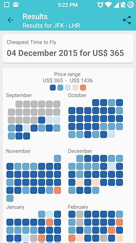 Cheap Flights Calendar - Shows The Cheapest Time to Fly