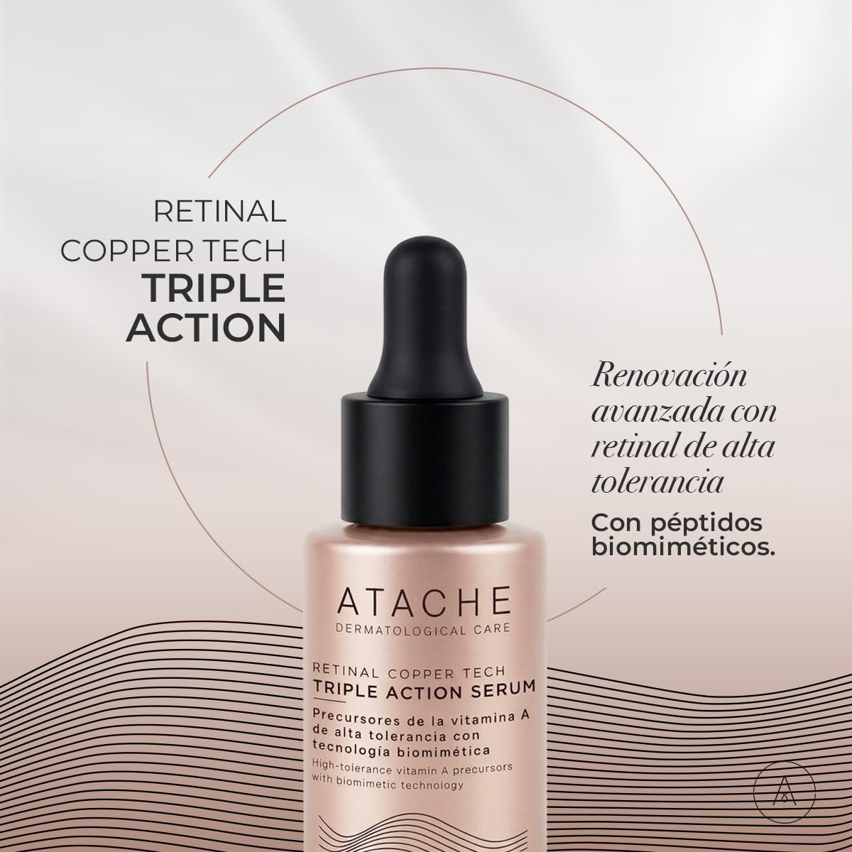 ATACHE Retinal Copper Tech - Siero retinal viso rassodante, anti-età, 30 ml