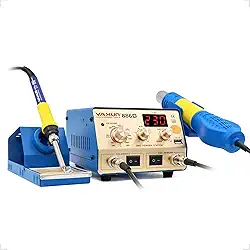 Estação De Solda E Retrabalho BGA 2 Em 1 SMD Estação De Ar Quente E Solda Soprador Ferro Yaxun YX-886D (AZUL, 220V)