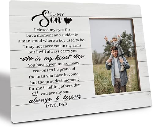 Placa decorativa de regalo para hijo, The Proudest Moment for Me is Telling Others that You are My Son, cartel enmarcado de madera, regalo de papá a