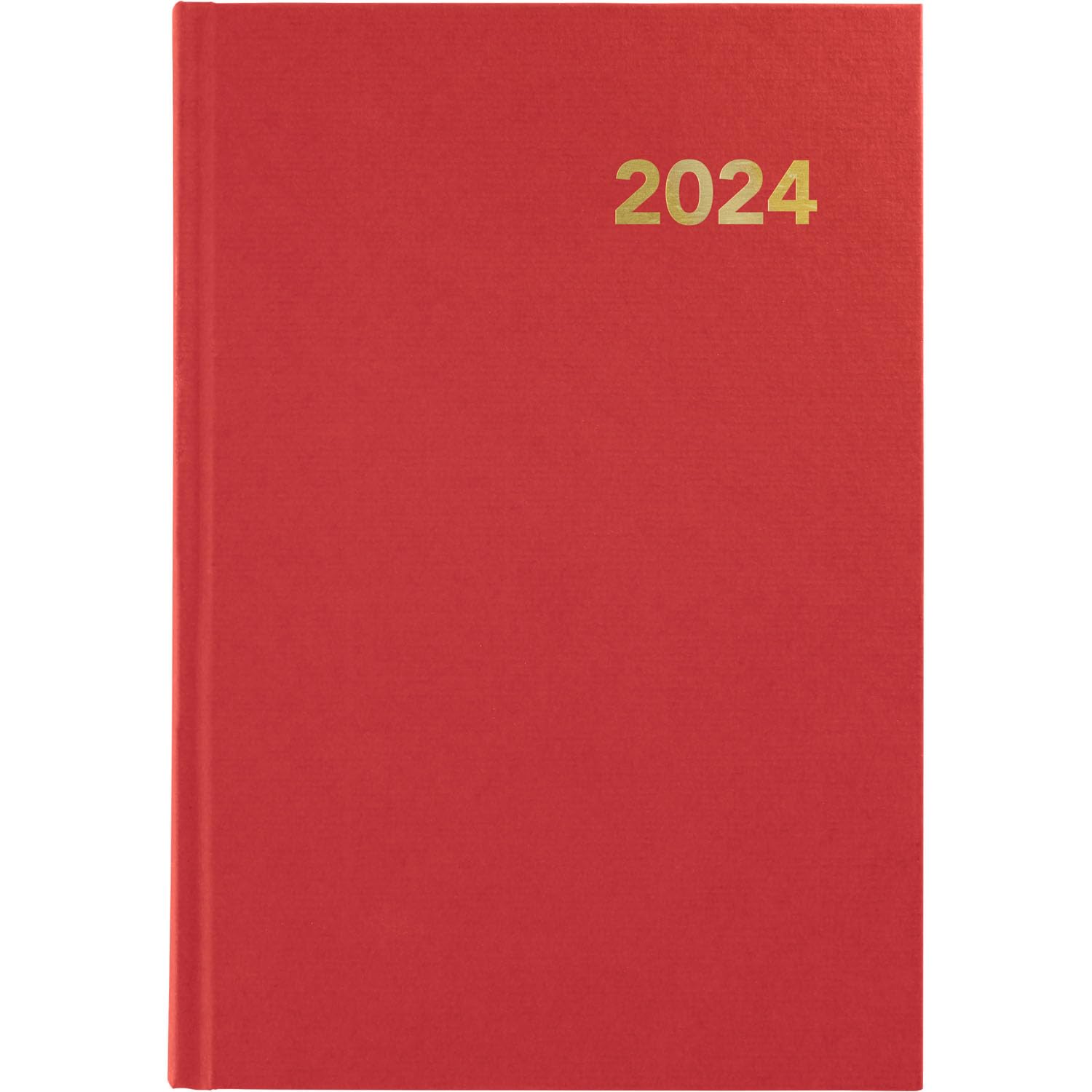 Grafoplás | Agenda 2024 | Tapa Dura | Anual | Día Página | Rojo | Español | Tapa Dura y Punto de Lectura | Serie Bretaña | 14,5x21cm