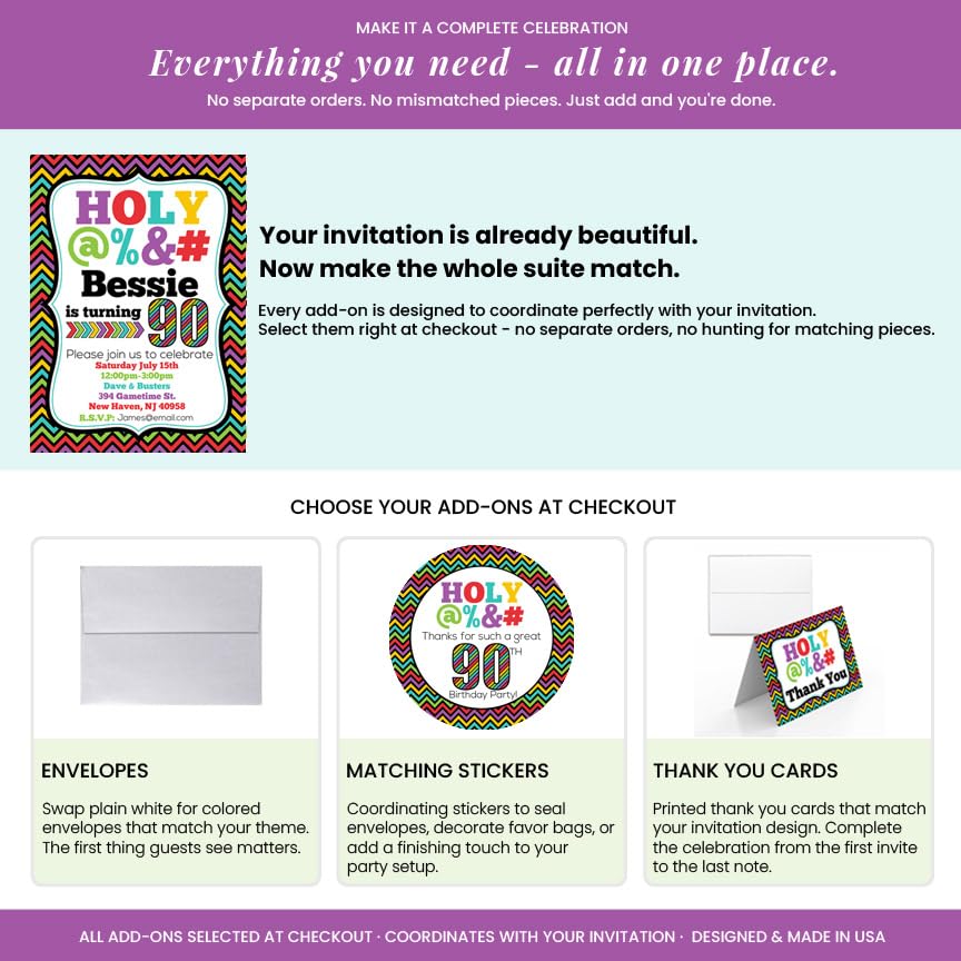 Amazon.com : Custom Birthday Invitations 90th Birthday Invitation