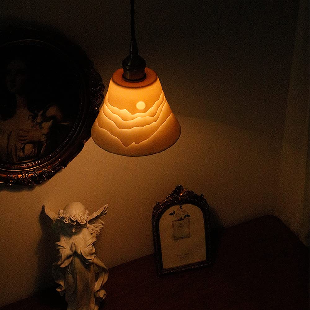 Lampadario, Lampadario Moderno Giapponese Nordico a LED, lampadario in Ceramica con Texture di Montagna, Luce di metà secolo