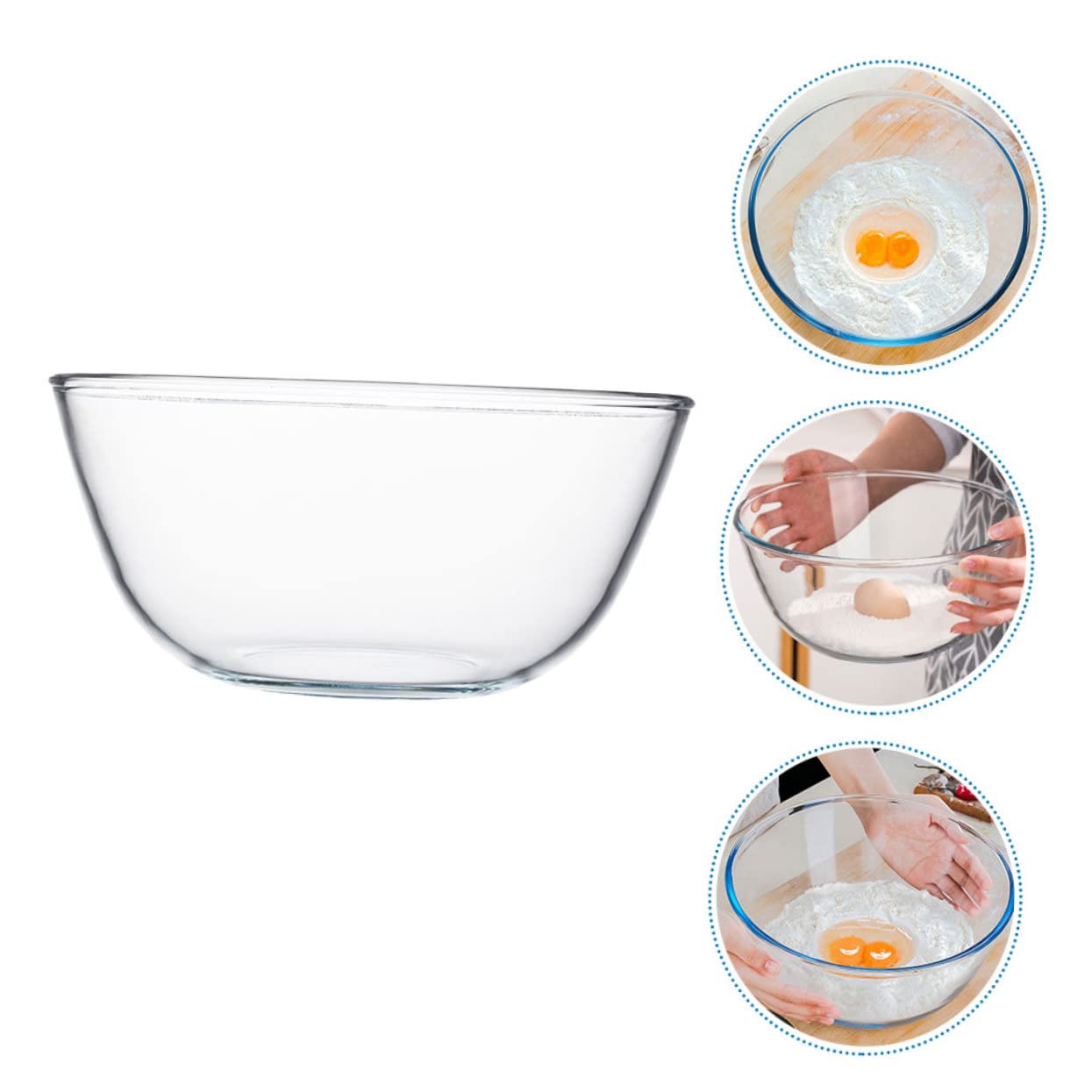 Glasrührschüssel aus Glas Große Glasschüssel 4500ml Vielseitig für Zuhause und Hotel Glatte Oberfläche Praktische Servierschale