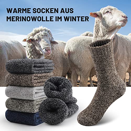 SIMIYA Wollsocken für Herren,Merino Socken Thermosocken Wintersocken warme Socken dicke Männer, 5 Paar – Bild 3