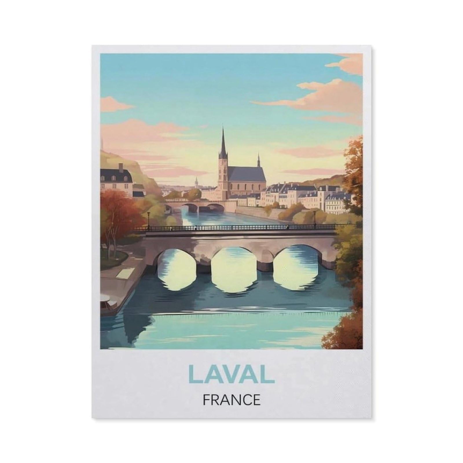Vintage Wall Decor Metal Poster Plaque，Laval France(15x30cm）
