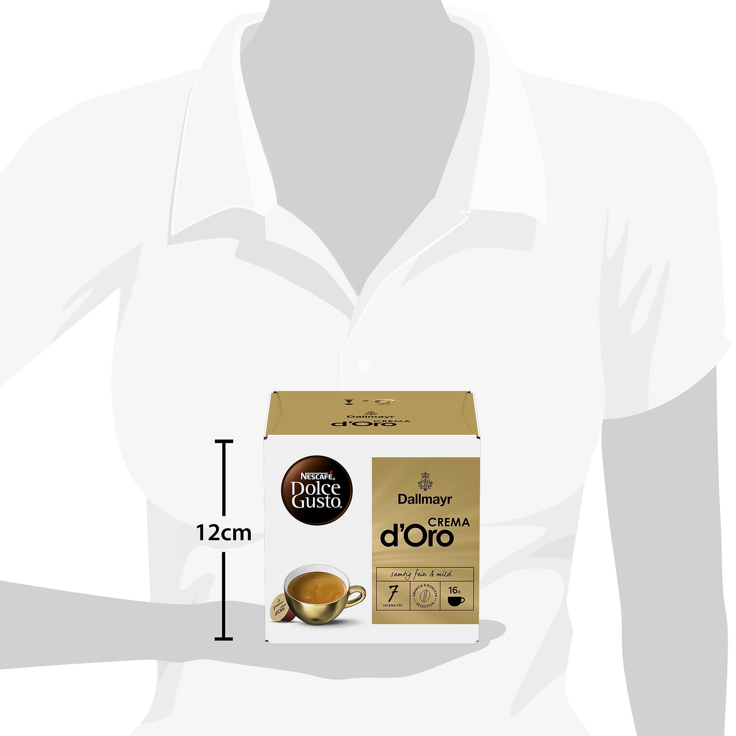 NESCAFÉ Dolce Gusto Dallmayr Crema d'Oro | 48 kapsułek do kawy | 100% ziaren arabskiej | delikatny krem i pełny aromat | szybkie przygotowanie | kapsułek z zamknięciem aromatyzującym | 3 sztuki (3 x 16 kapsułek)