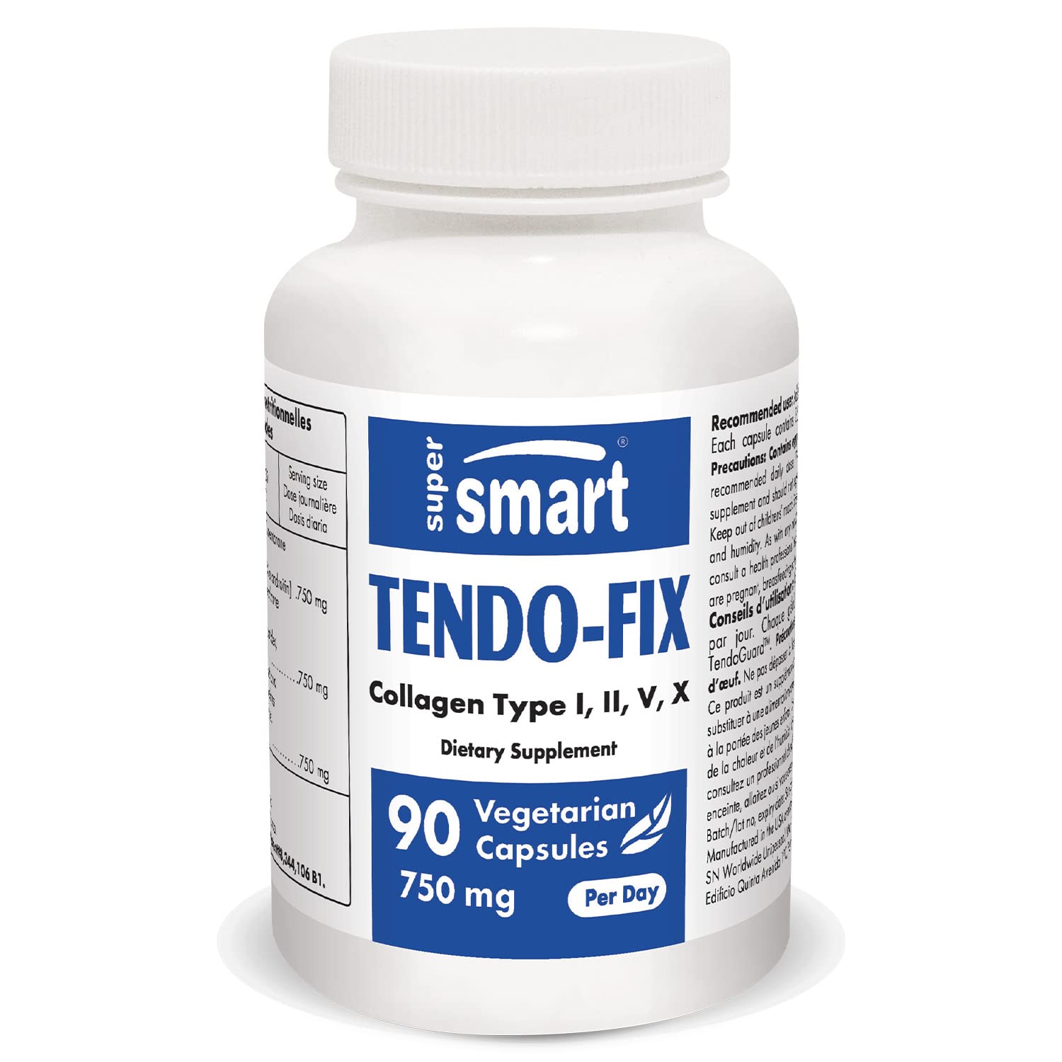 Supersmart - Tendo-Fix 750 mg Per Day - Increases Joint Mobility & Reduces  Inflammation with Collagen | Non-GMO & Gluten Free - 90 Vegetarian Capsules