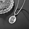 ADMETUS St Genesius Necklace Sterling Silver Saint Genesius Pendant Necklace Medal Protection Jewellery Religious Gifts for Men #4