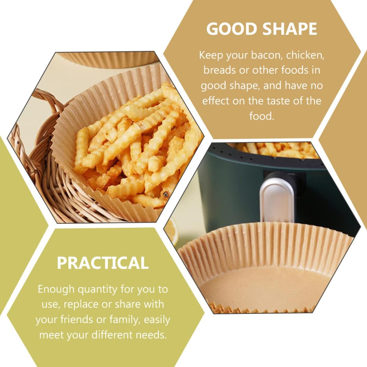 Air Fryer Paper Liners 50pcs Parchment Non-stick Disposable