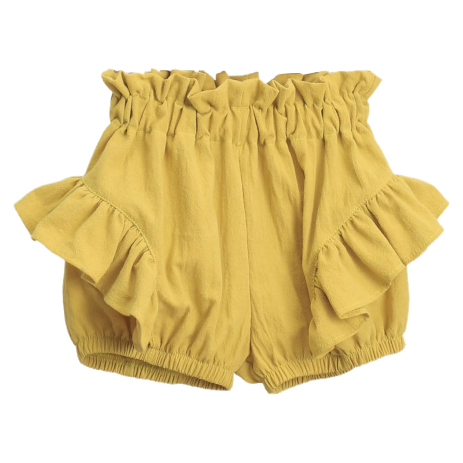 YEAHDOR Toddler Kids Girls Cotton Pumpkin Bloomer Shorts Ruffle Elastic Waistband Bottom Baby Underwear Yellow 2-3 Years
