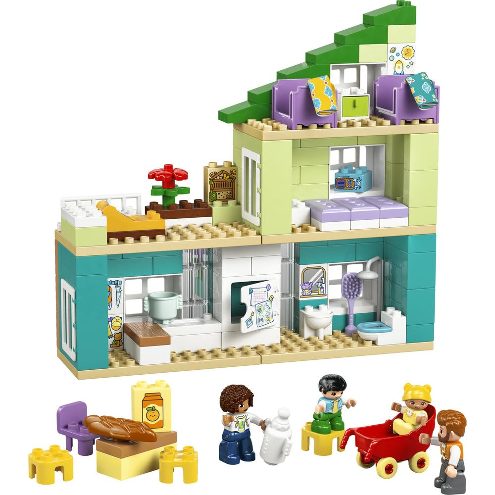 LEGO DUPLO Nowoczesny dom rodzinny 3 w 1 z figurkami 10470 | domek 3 w 1, klocki dla 2-latka, prezent dla dziewczynki i chłopca 2+, 166 elementów