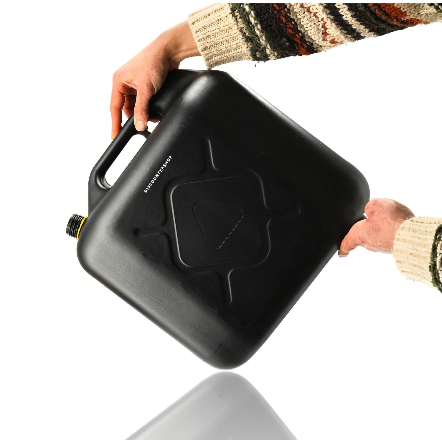 Tanica a benzina da 20l | Plastica (HDPE) e UN | Tanica per carburante con beccuccio - Ideale per campeggio e viaggi - Nero (2)
