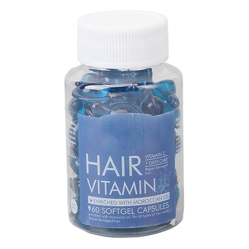 Cápsulas para el cuidado del cabello, 60 cápsulas de cuidado del cabello, hidratante, nutritiva, reparación del encrespamiento, aceite esencial para