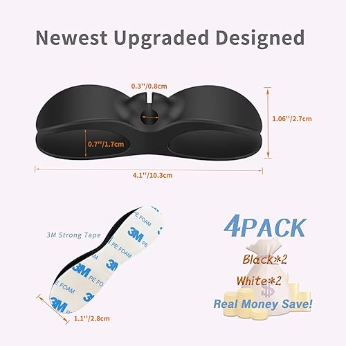 Miniatura 5 de Organizador de cables para electrodomésticos, organizador de cables de cocina fuerte mejorado, 4 paquetes de organizador de cables negros para