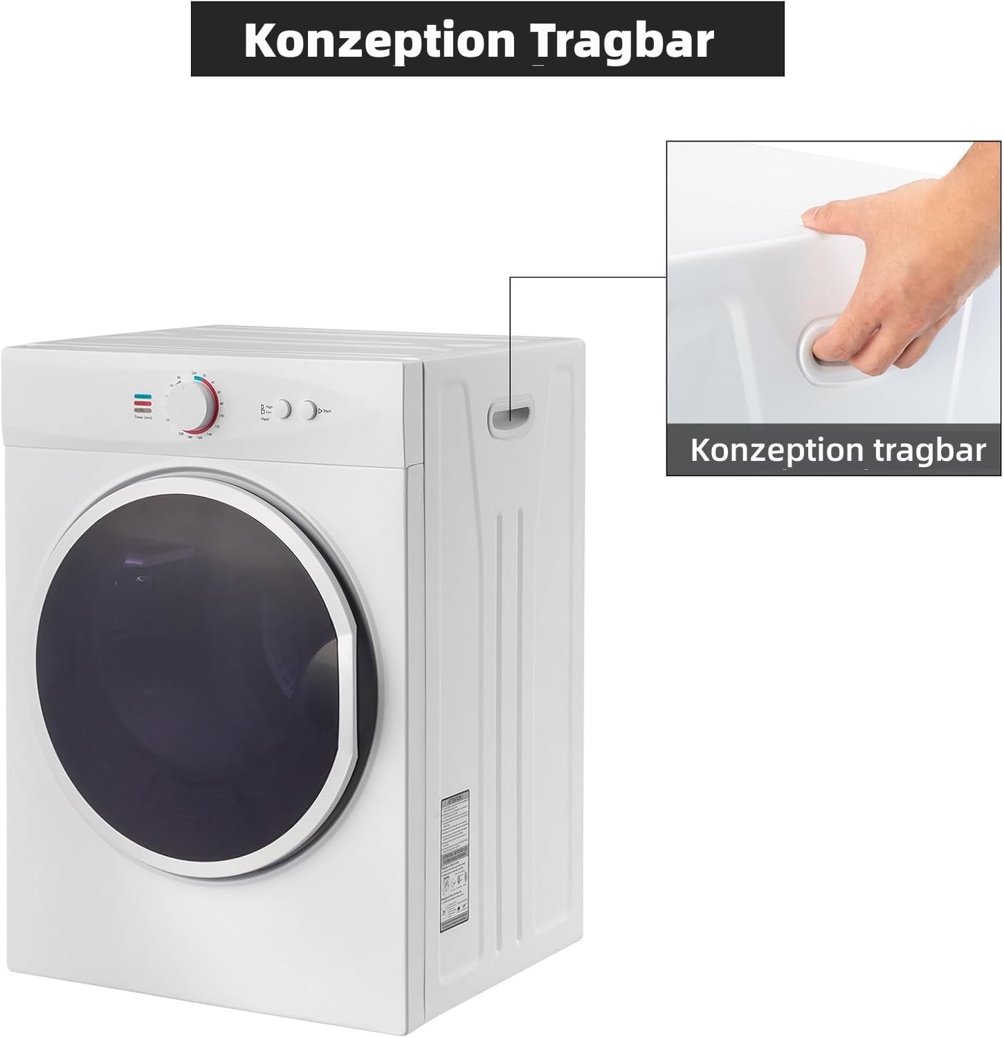 LEADZM Mini sèche-linge électrique 3 kg 40 l 1020 W 3 modes de séchage