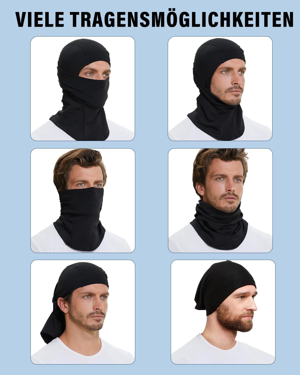 BAONUOR Multifunktionstuch Schal Elastiche Kopftuch Stirnband Balaclava Gesichtsmaske Kopfbedeckung UV Residenz für Männer Frauen Yoga Laufen Wandern Radfahren M1
